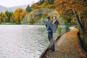 Family on the Lake Bled, Slovenia, Europe