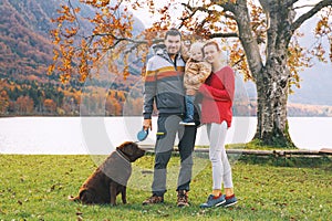 Family on the Lake Bohinj, Slovenia, Europe