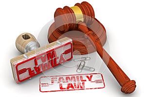 Family law. The stamp and an imprint