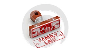 Family law. The stamp and an imprint