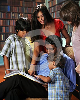 Family in the Library