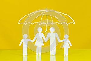 Family life insurance, protecting family, family concepts.