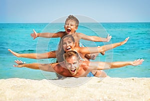 Family with Little Kid at the Beach