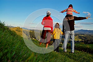 Family looking at the beautiful view