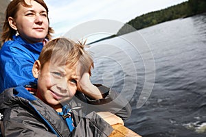 Family looking at Lake Ladoga