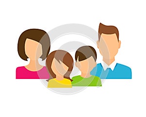 Family members avatars in flat style