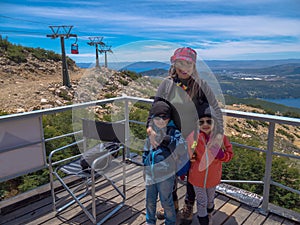 Family in mountain