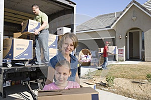 Family Moving Into New House