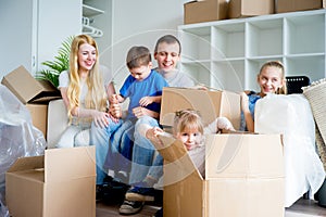 Family moving to a new home