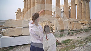 Family near Parthenon.