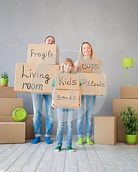 Family New Home Moving Day House Concept