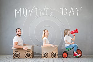 Family New Home Moving Day House Concept