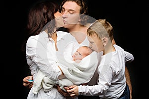 Family with newborn baby