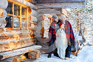 Family outdoors on winter