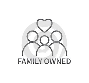 Family Owned Small Business Vector Line Icon