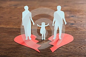 Family Paper Cut On Broken Heart