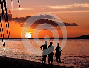 Familia a Paraíso atardecer 