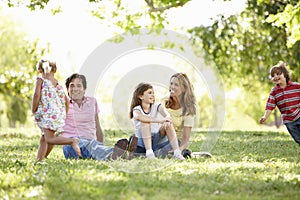 Family in park