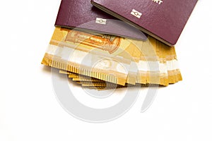 Family passports and euro banknotes