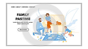 Family Pastime And Enjoyment Board Game Vector