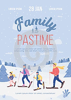 Family pastime poster flat vector template