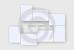 Family Photo Collage, Frames Template for Interior
