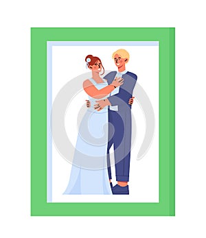 Family photo in frame vector concept