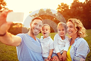 Family photo in nature