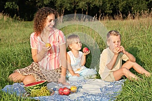 Family on picnic