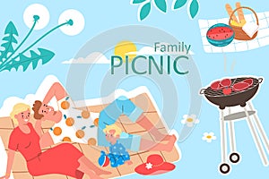 Family Picnic Flat Collage