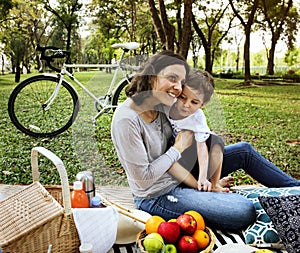 Family Picnic Outdoors Togetherness Relaxation