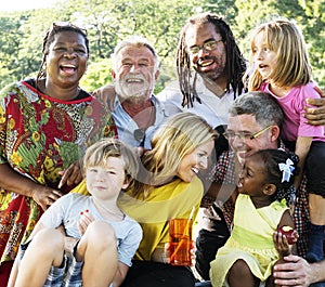 Family Picnic Outdoors Togetherness Relaxation Concept