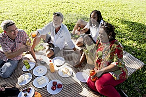 Family Picnic Outdoors Togetherness Relaxation Concept