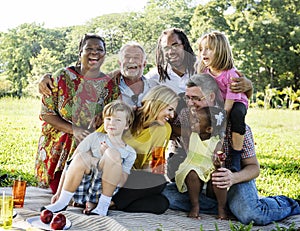 Family Picnic Outdoors Togetherness Relaxation Concept