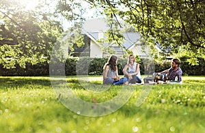 Family Picnic Outdoors Togetherness Relaxation Concept