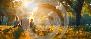 Family picnic in a sunny park