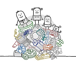 Family on a pile of garbage