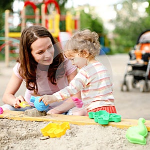 Family on playground photo