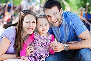 Family on playground