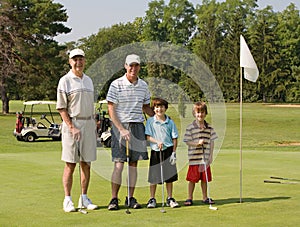 Family Playing Golf