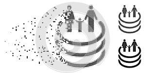 Family Portal Dissipated Pixel Halftone Icon photo