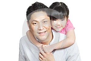 Family portrait of Asian Chinese father, daughter