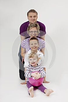 Family portrait with balloons