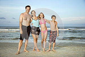 Family portrait at beach.