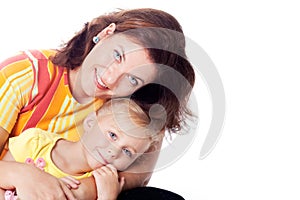 Family portrait of Caucasian mother with daughter