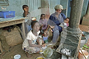 Family portrait of Ghanian mother and children