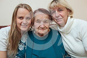 Family portrait with mother, daughter and