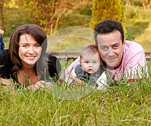 Family portrait - mother, father and daughter