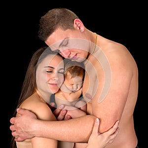 Family portrait with newborn baby