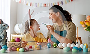 family preparing for Easter